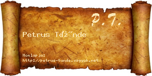 Petrus Tünde névjegykártya